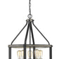 Z-Lite Kirkland 20" 5-Light Ashen Barnboard Steel Pendant Light