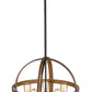 Z-Lite Kirkland 20" 5-Light Rustic Mahogany Geometric Steel Frame Pendant Light