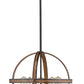 Z-Lite Kirkland 20" 5-Light Rustic Mahogany Geometric Steel Frame Pendant Light