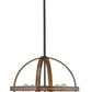 Z-Lite Kirkland 20" 5-Light Rustic Mahogany Geometric Steel Frame Pendant Light