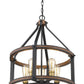 Z-Lite Kirkland 20" 5-Light Rustic Mahogany Steel Pendant Light