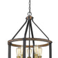 Z-Lite Kirkland 20" 5-Light Rustic Mahogany Steel Pendant Light