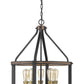 Z-Lite Kirkland 20" 5-Light Rustic Mahogany Steel Pendant Light