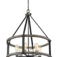 Z-Lite Kirkland 25" 6-Light Ashen Barnboard Steel Pendant Light
