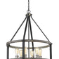 Z-Lite Kirkland 25" 6-Light Ashen Barnboard Steel Pendant Light