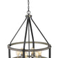 Z-Lite Kirkland 25" 6-Light Ashen Barnboard Steel Pendant Light