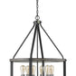 Z-Lite Kirkland 25" 6-Light Ashen Barnboard Steel Pendant Light