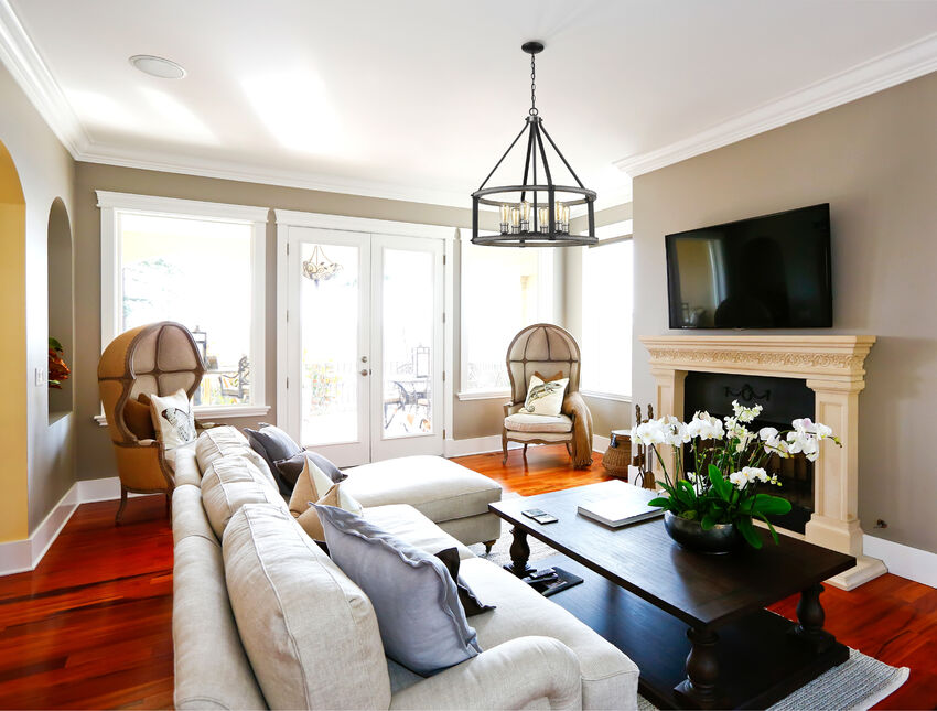 Z-Lite Kirkland 25" 6-Light Ashen Barnboard Steel Pendant Light