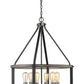 Z-Lite Kirkland 25" 6-Light Ashen Barnboard Steel Pendant Light
