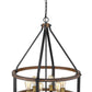 Z-Lite Kirkland 25" 6-Light Rustic Mahogany Steel Pendant Light