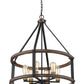 Z-Lite Kirkland 25" 6-Light Rustic Mahogany Steel Pendant Light