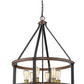 Z-Lite Kirkland 25" 6-Light Rustic Mahogany Steel Pendant Light