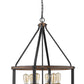 Z-Lite Kirkland 25" 6-Light Rustic Mahogany Steel Pendant Light