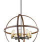 Z-Lite Kirkland 32" 8-Light Rustic Mahogany Steel Pendant Light