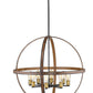 Z-Lite Kirkland 32" 8-Light Rustic Mahogany Steel Pendant Light