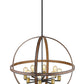 Z-Lite Kirkland 32" 8-Light Rustic Mahogany Steel Pendant Light
