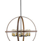 Z-Lite Kirkland 32" 8-Light Rustic Mahogany Steel Pendant Light