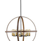 Z-Lite Kirkland 32" 8-Light Rustic Mahogany Steel Pendant Light