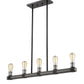 Z-Lite Kirkland 5" 5-Light Ashen Barnboard Steel Island Light