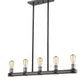 Z-Lite Kirkland 5" 5-Light Ashen Barnboard Steel Island Light