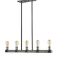 Z-Lite Kirkland 5" 5-Light Ashen Barnboard Steel Island Light