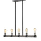 Z-Lite Kirkland 5" 5-Light Ashen Barnboard Steel Island Light