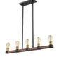 Z-Lite Kirkland 5" 5-Light Rustic Mahogany Steel Island Light