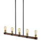 Z-Lite Kirkland 5" 5-Light Rustic Mahogany Steel Island Light