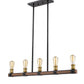Z-Lite Kirkland 5" 5-Light Rustic Mahogany Steel Island Light