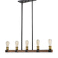 Z-Lite Kirkland 5" 5-Light Rustic Mahogany Steel Island Light