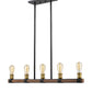 Z-Lite Kirkland 5" 5-Light Rustic Mahogany Steel Island Light
