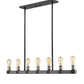 Z-Lite Kirkland 5" 7-Light Ashen Barnboard Steel Island Light