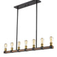 Z-Lite Kirkland 5" 7-Light Rustic Mahogany Steel Island Light