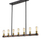 Z-Lite Kirkland 5" 7-Light Rustic Mahogany Steel Island Light