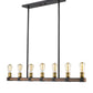 Z-Lite Kirkland 5" 7-Light Rustic Mahogany Steel Island Light