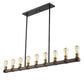 Z-Lite Kirkland 5" 9-Light Rustic Mahogany Steel Island Light