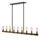 Z-Lite Kirkland 5" 9-Light Rustic Mahogany Steel Island Light