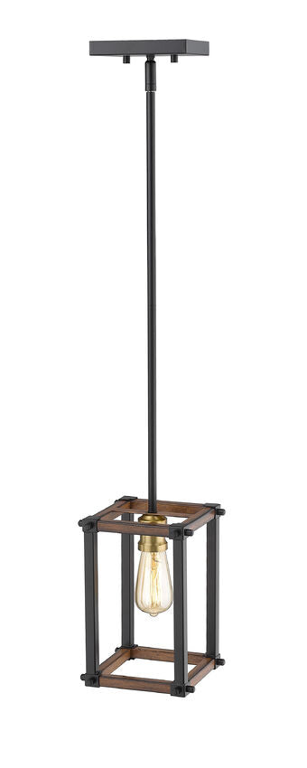 Z-Lite Kirkland 7" 1-Light Rustic Mahogany Steel Mini Pendant Light