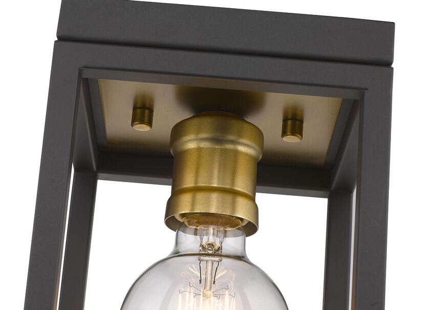 Z-Lite Kube 6" 1-Light Bronze and Olde Brass Steel Flush Mount Lighting