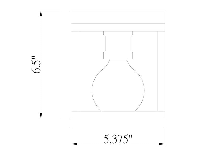 Z-Lite Kube 6" 1-Light Bronze and Olde Brass Steel Flush Mount Lighting