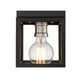 Z-Lite Kube 6" 1-Light Matte Black and Brushed Nickel Steel Flush Mount Lighting