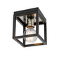 Z-Lite Kube 6" 1-Light Matte Black and Brushed Nickel Steel Flush Mount Lighting