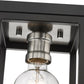 Z-Lite Kube 6" 1-Light Matte Black and Brushed Nickel Steel Flush Mount Lighting