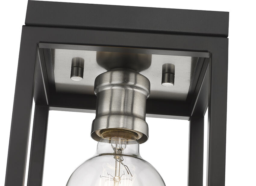 Z-Lite Kube 6" 1-Light Matte Black and Brushed Nickel Steel Flush Mount Lighting