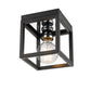 Z-Lite Kube 6" 1-Light Matte Black and Chrome Steel Flush Mount Lighting