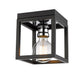 Z-Lite Kube 6" 1-Light Matte Black and Chrome Steel Flush Mount Lighting