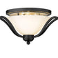 Z-Lite Lagoon 19" 3-Light Matte Black Flush Mount Lighting With Matte Opal Glass Shade