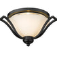 Z-Lite Lagoon 19" 3-Light Matte Black Flush Mount Lighting With Matte Opal Glass Shade
