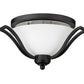 Z-Lite Lagoon 19" 3-Light Matte Black Flush Mount Lighting With Matte Opal Glass Shade