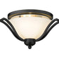 Z-Lite Lagoon 19" 3-Light Matte Black Flush Mount Lighting With Matte Opal Glass Shade